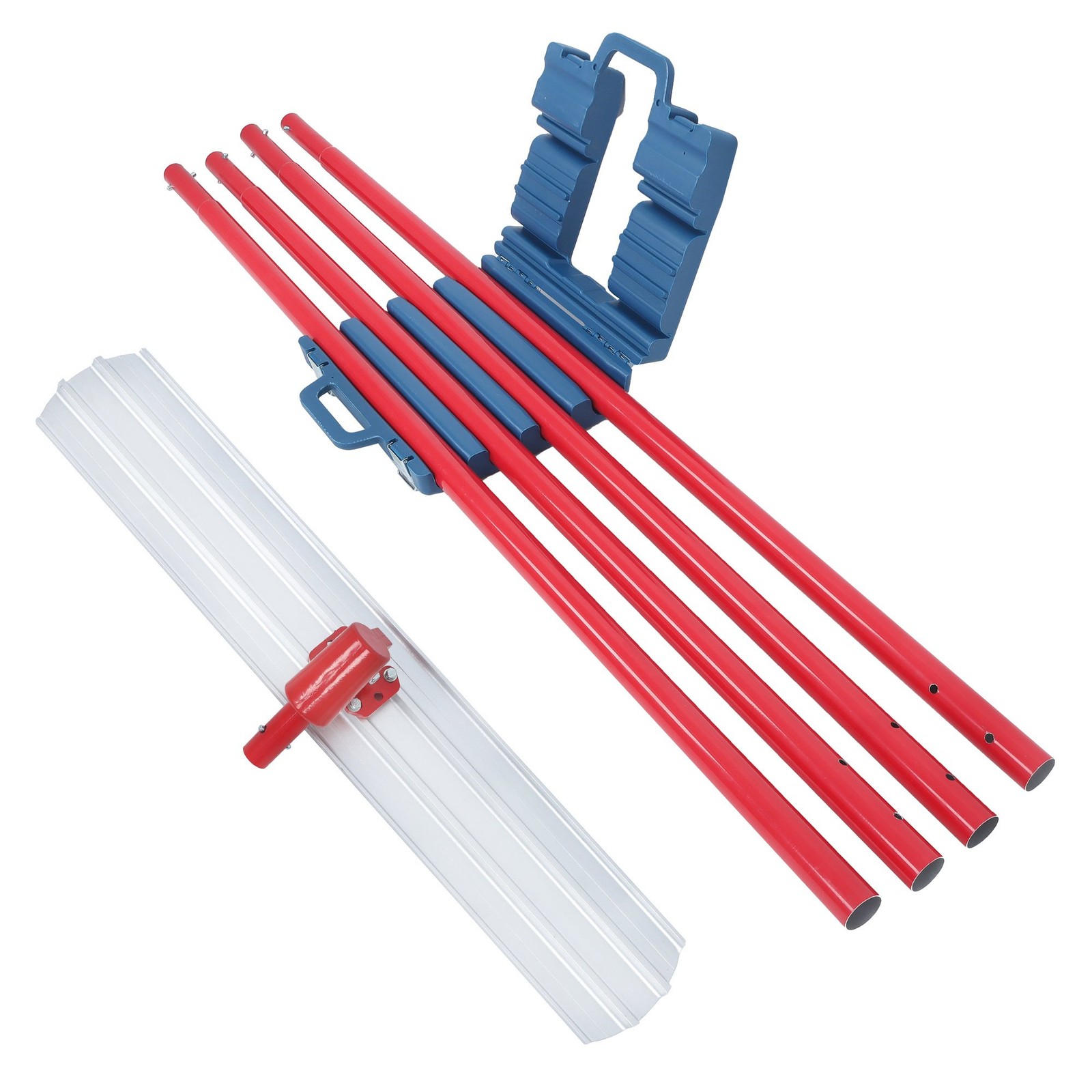 Large Red 48 X 8 " Concrete Bull Float With 4 Rods For Storage Box