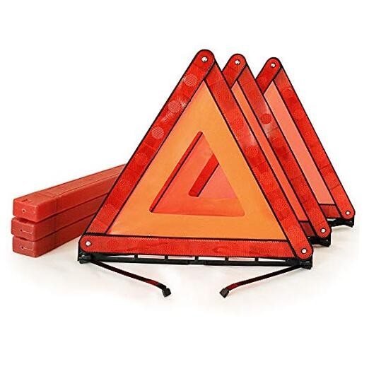 Foldable Warning Triangles Road Safety Triangle Kit, 3 Pack of Reflective