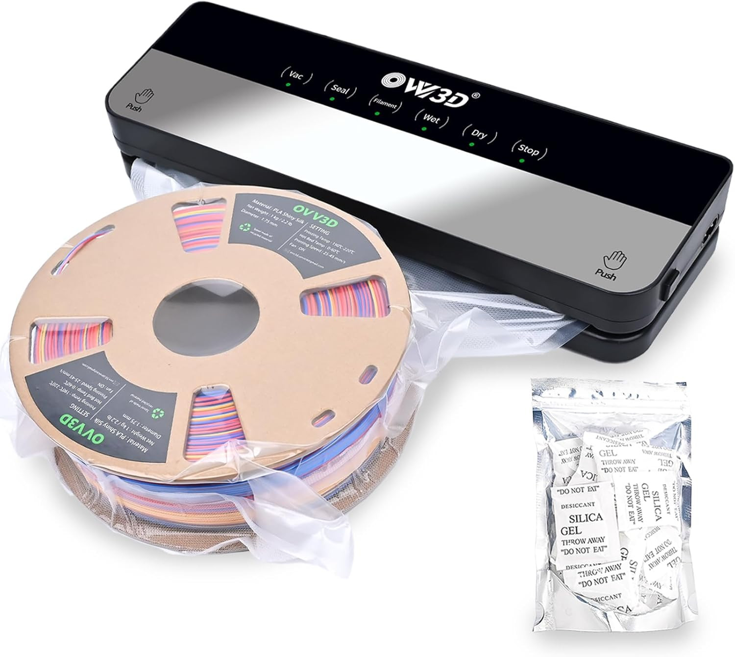3D Filament Vacuum Sealer Kit with 30 Storage Bags and Desiccants