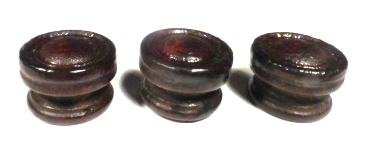 vintage WARD AIRLINE 62-101 CONSOLE part: SET OF 3 WOOD push-on KNOBS - 1" top
