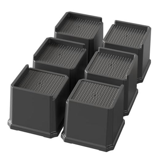 Bed Risers 6 Pack Oversized L-Shaped Furniture Risers | Heavy Duty, L 4 Inch 1