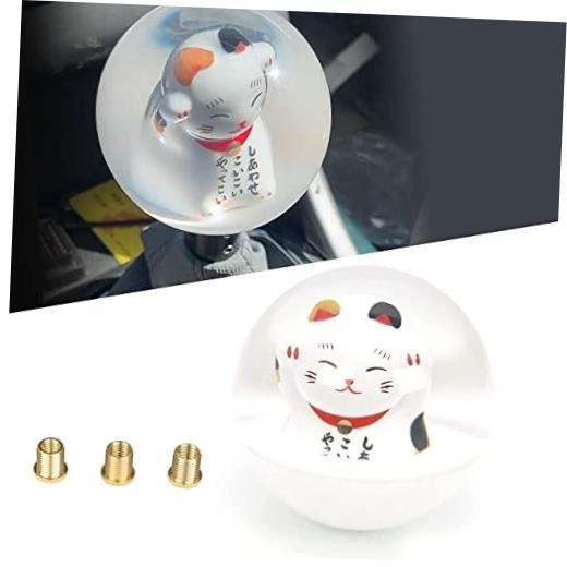 RYANSTAR Universal Acrylic Shift Head Cute Fortune Lucky Cat Ball Shift Round