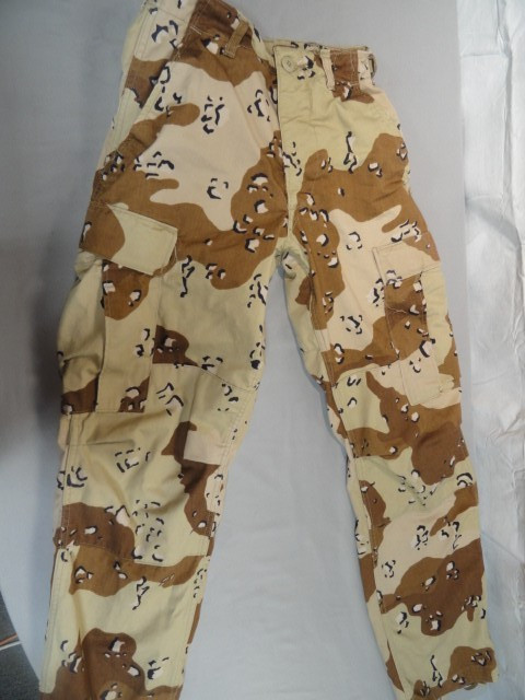 USGI DESERT STORM CHOCOLATE CHIP 6 COLOR CAMO COMBAT TROUSER PANTS 26X30
