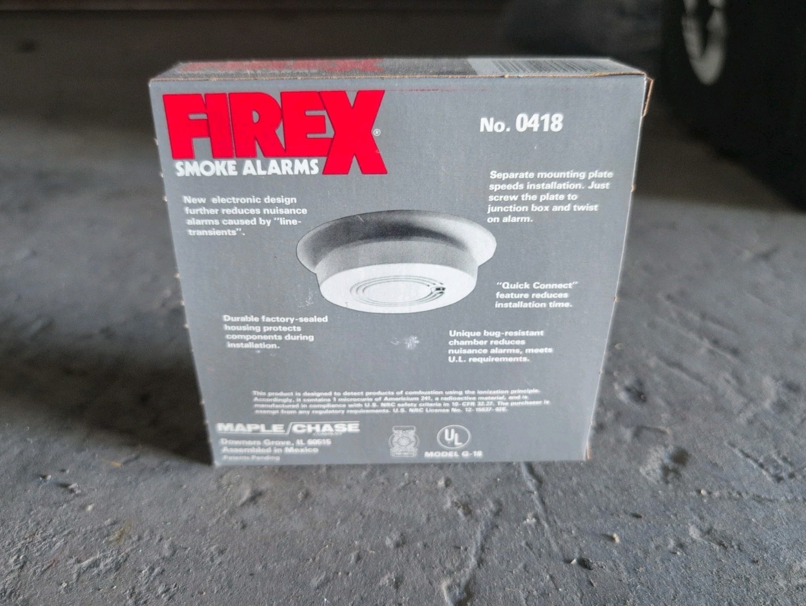 Fire X Smoke Alarm Model G-18 HARD WIRED