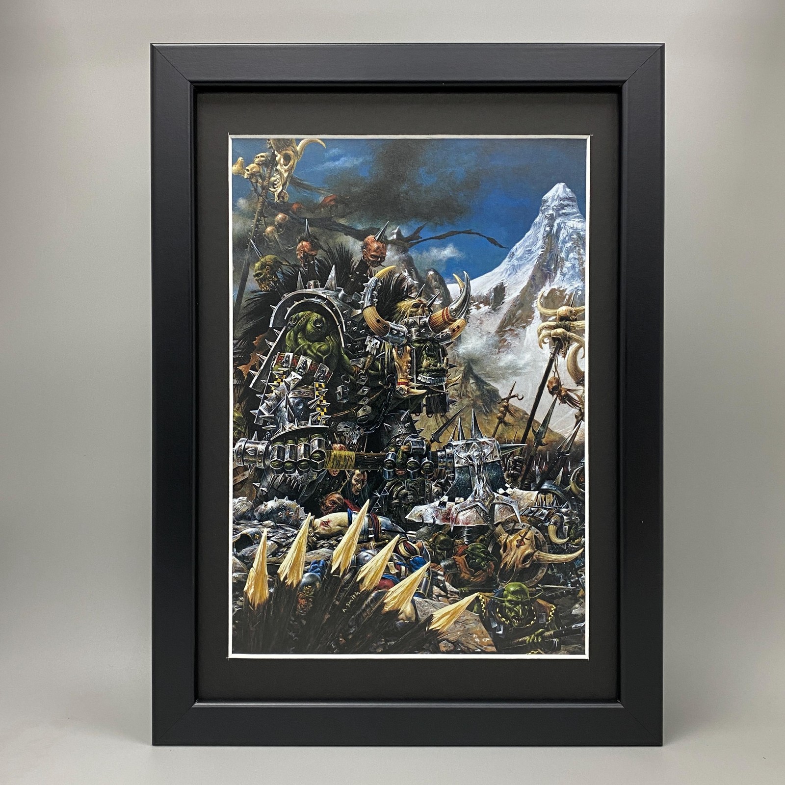 ORCS & GOBLINS WARBOSS FRAMED ART WARHAMMER AGE OF SIGMAR OLD WORLD AOS