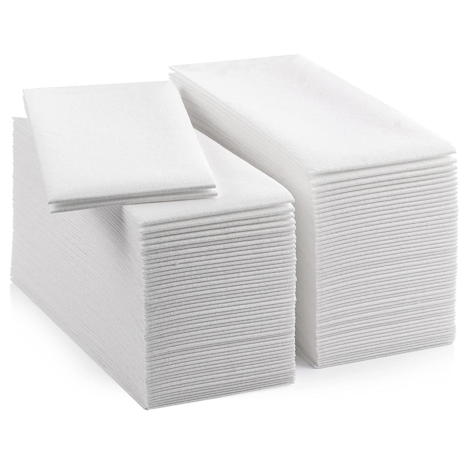 100-Pack Disposable Linen-Feel Guest Towels, 12" x 17" Cloth-Like Hand Bathro...