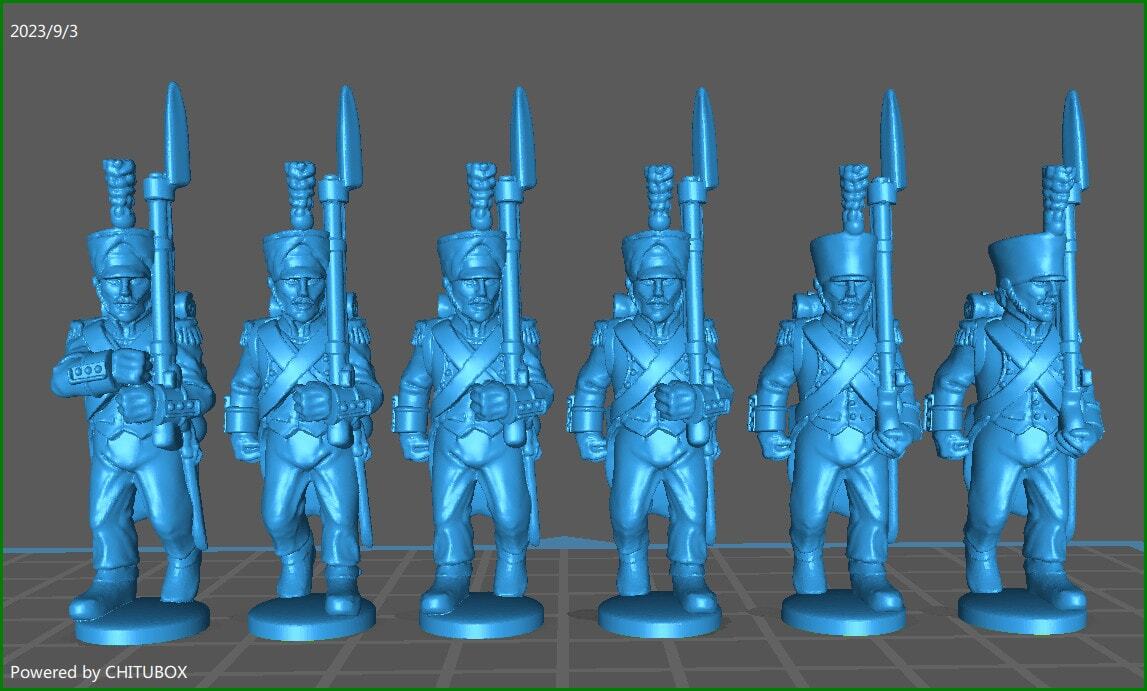 28mm French Line Infantry Btg 1808-12 Elites coys with campaign dress (redesigne