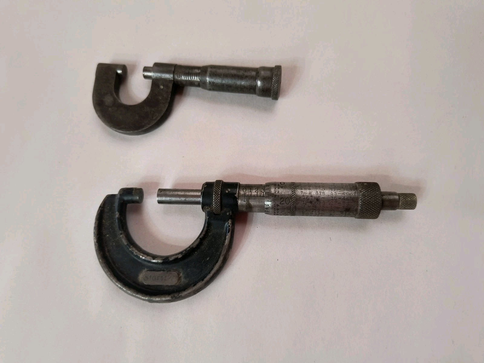 STARRETT No. 436 1 IN & Central Scientific Co. 2 Micrometer USA Germany Vintage