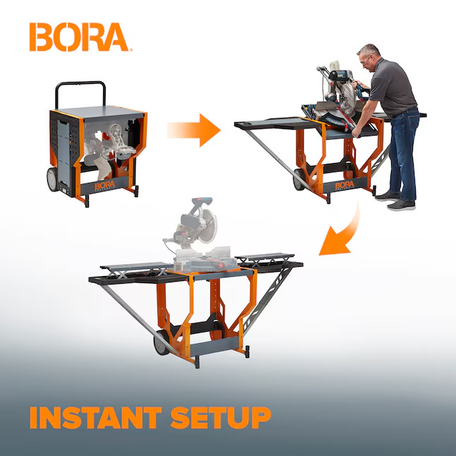 BORA Steel Adjustable Rolling Miter Saw Stand - NO SHIP CA - SALE
