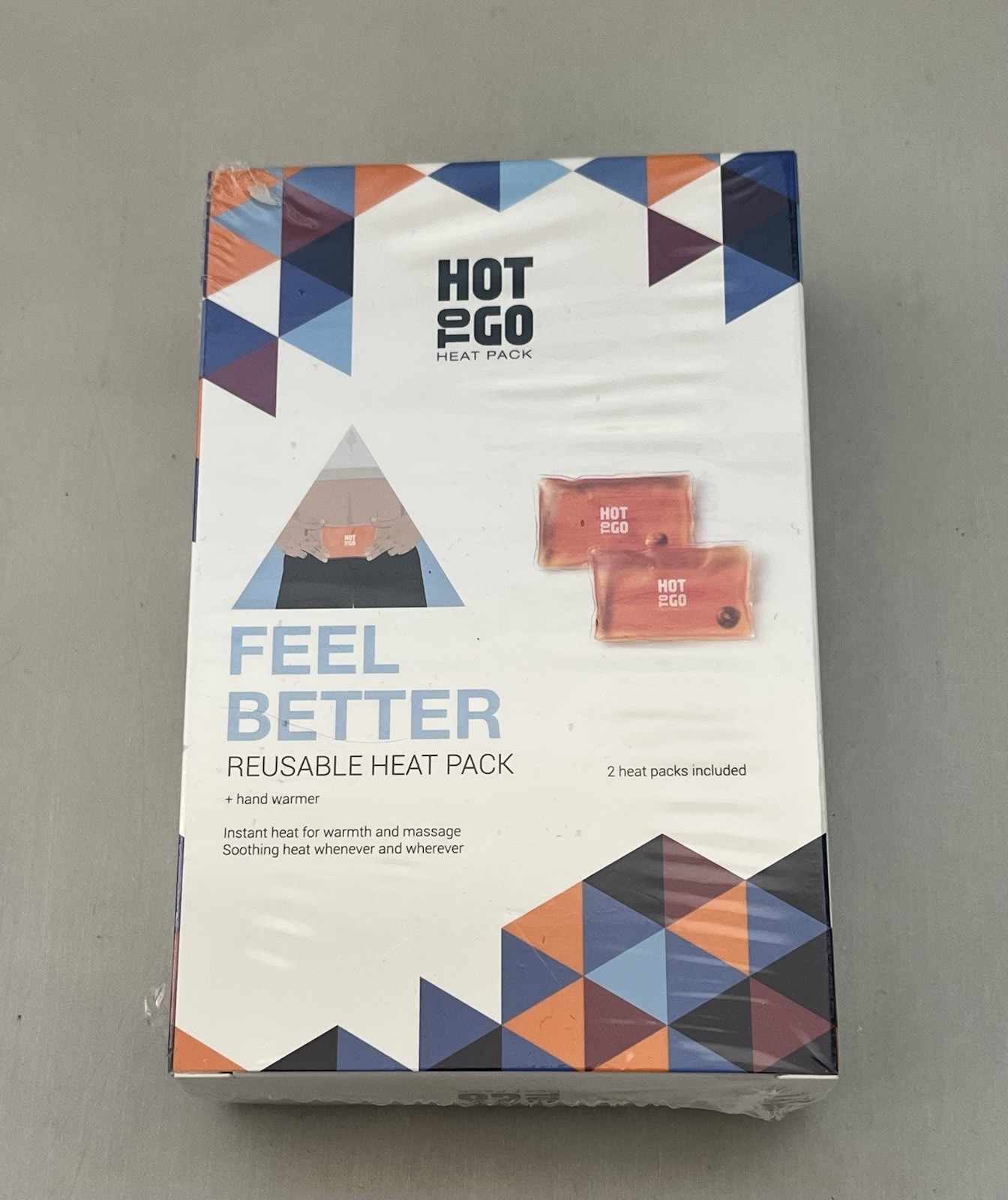 2 Pack Hot to Go Heat Pack Hand Warmer Warmth Reusable Rectangle - New Sealed