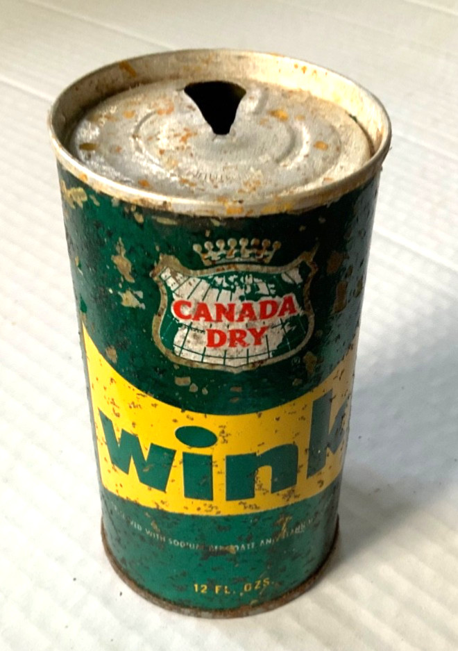 Canada Dry Wink Soda Pull Tab Steel Can Collectible Vintage 1970's
