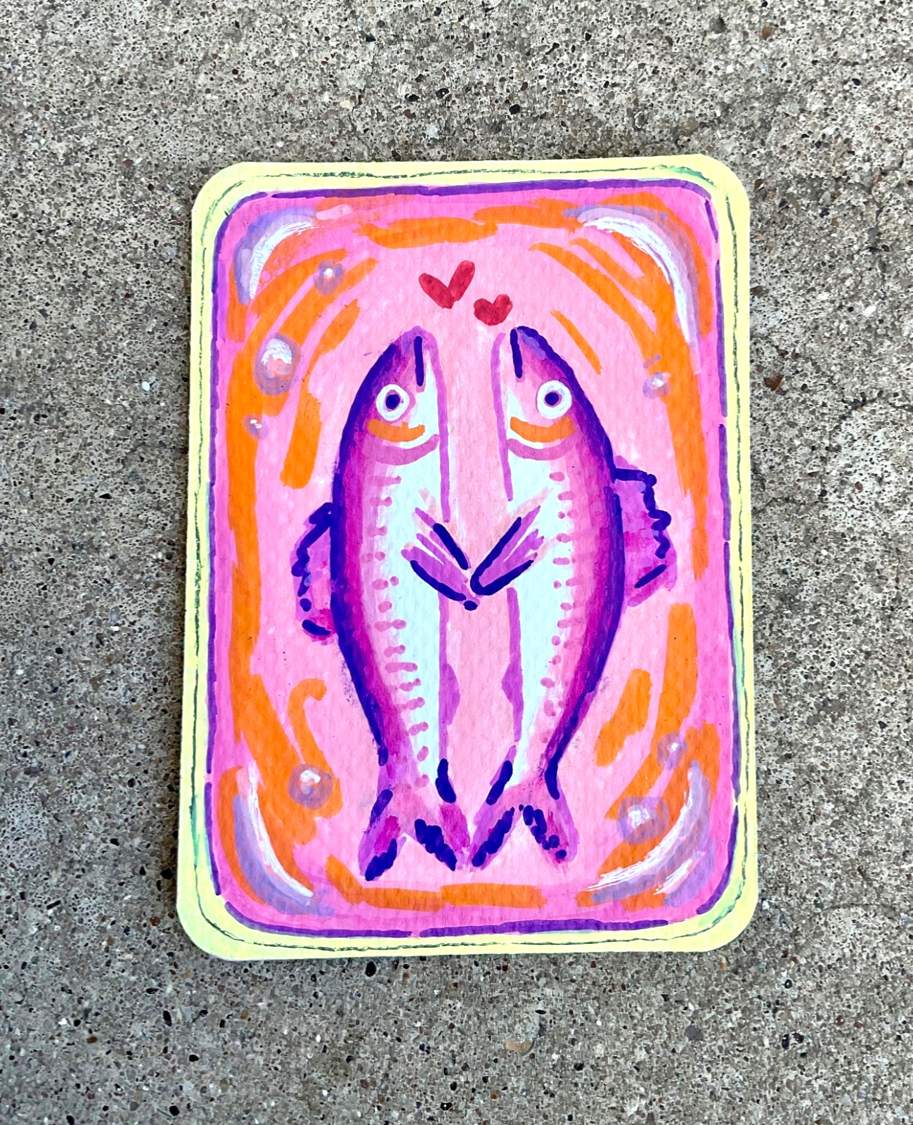 ACEO Art Card 1 of 10 LIMITED PRINT of Hand Painted Acrylic Original 3.5inx2.5in