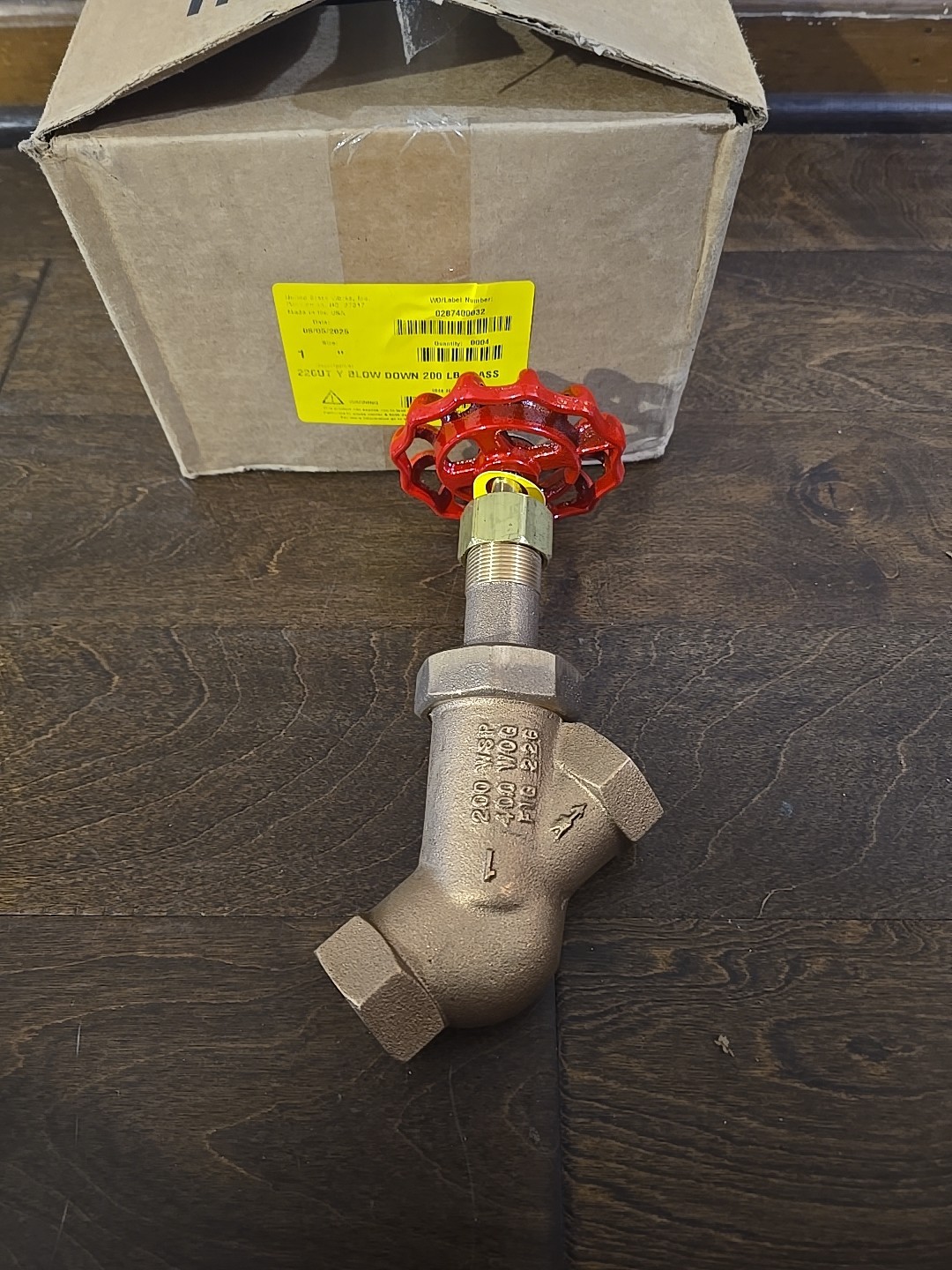 United Brass 1" Y Valve WYE 226UT 200WSP 400 WOG BVD1