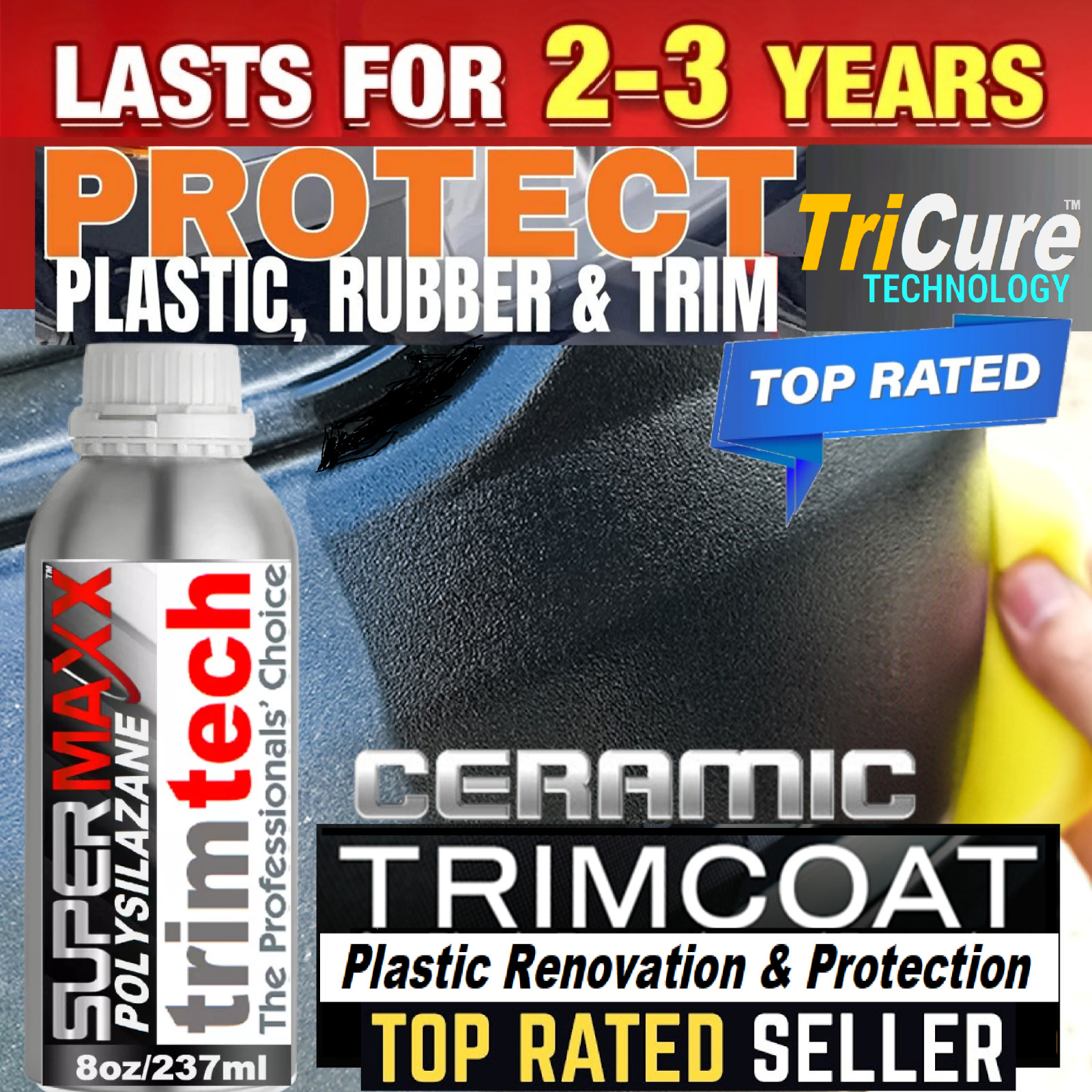 PLASTIC TRIM RESTORER CERAMIC PLASTIC AND TRIM COAT  - 8 oz/237ml "VALUE KIT"