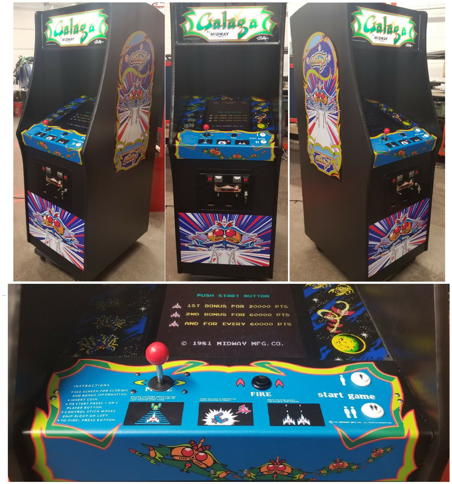 GALAGA ARCADE MACHINE by NAMCO 1981 (Excellent Condition) *RARE*