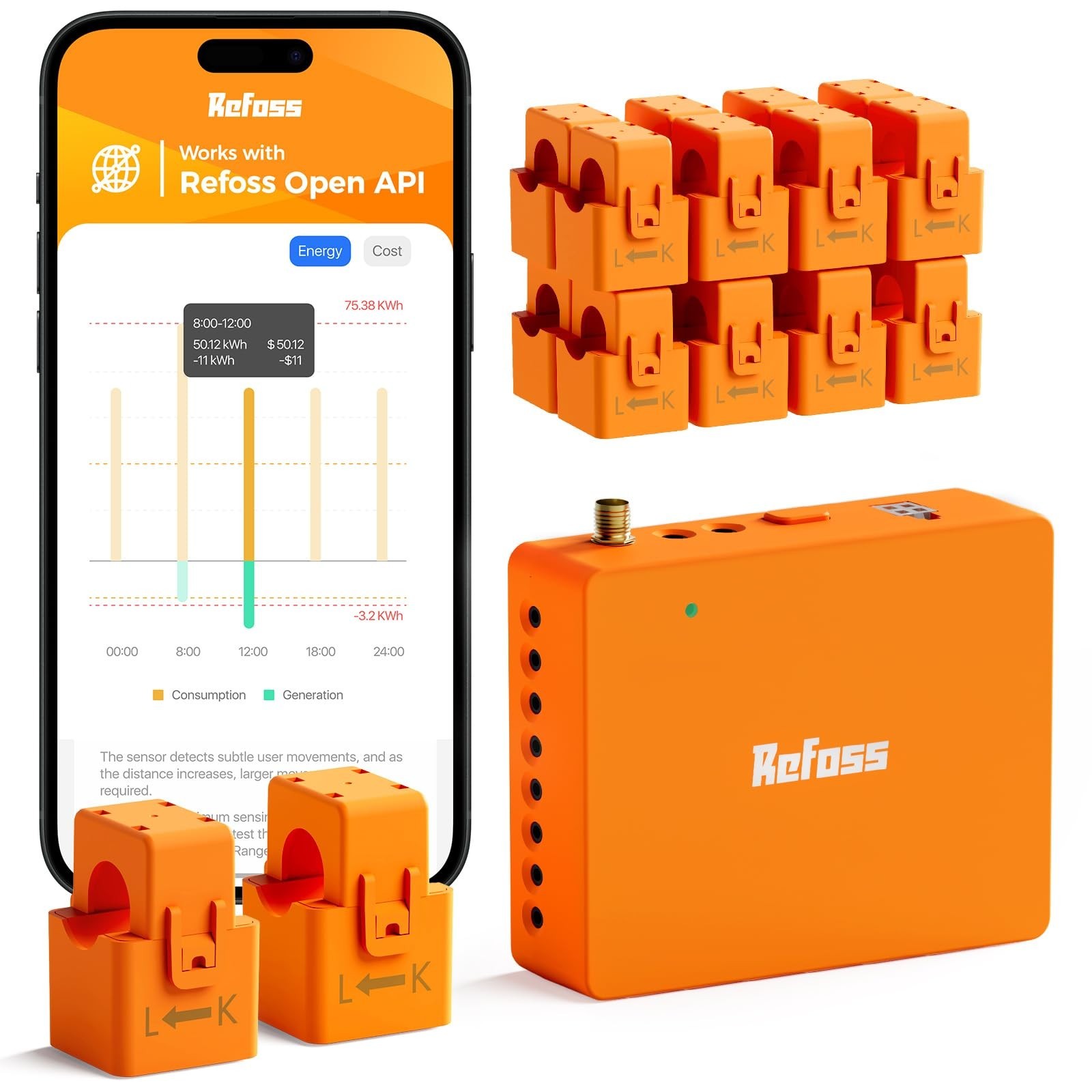 Refoss Smart Energy Monitor 16 Circuit 60A Sensors WiFi Home Assistant