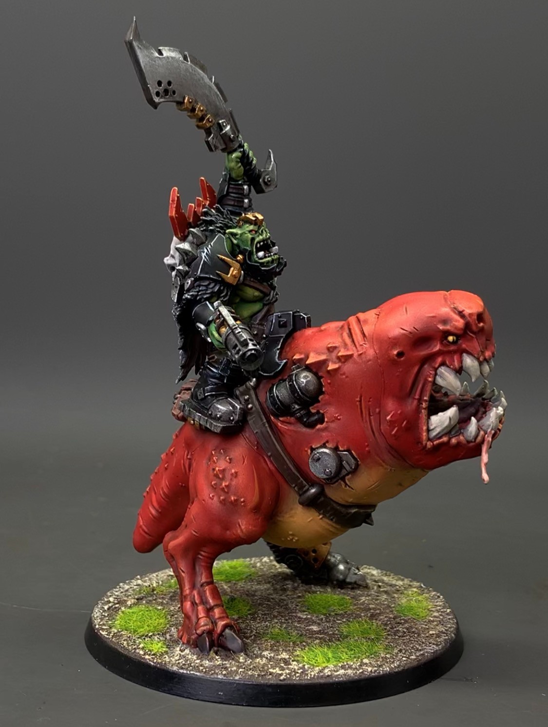 Pro Painted Orks Beastboss On Squigosaur Warhammer 40k Miniature Commission