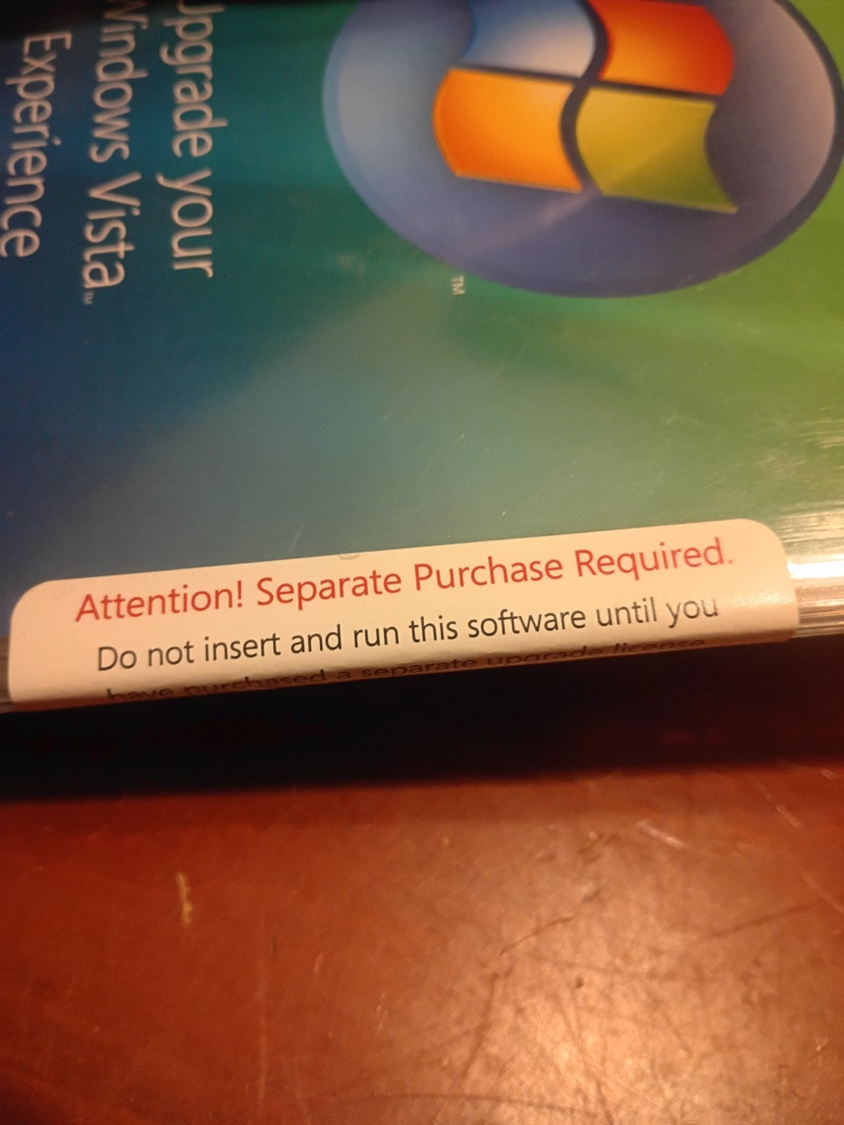 Microsoft Windows Vista Anytime Upgrade Disc 32 bit English DVD Software