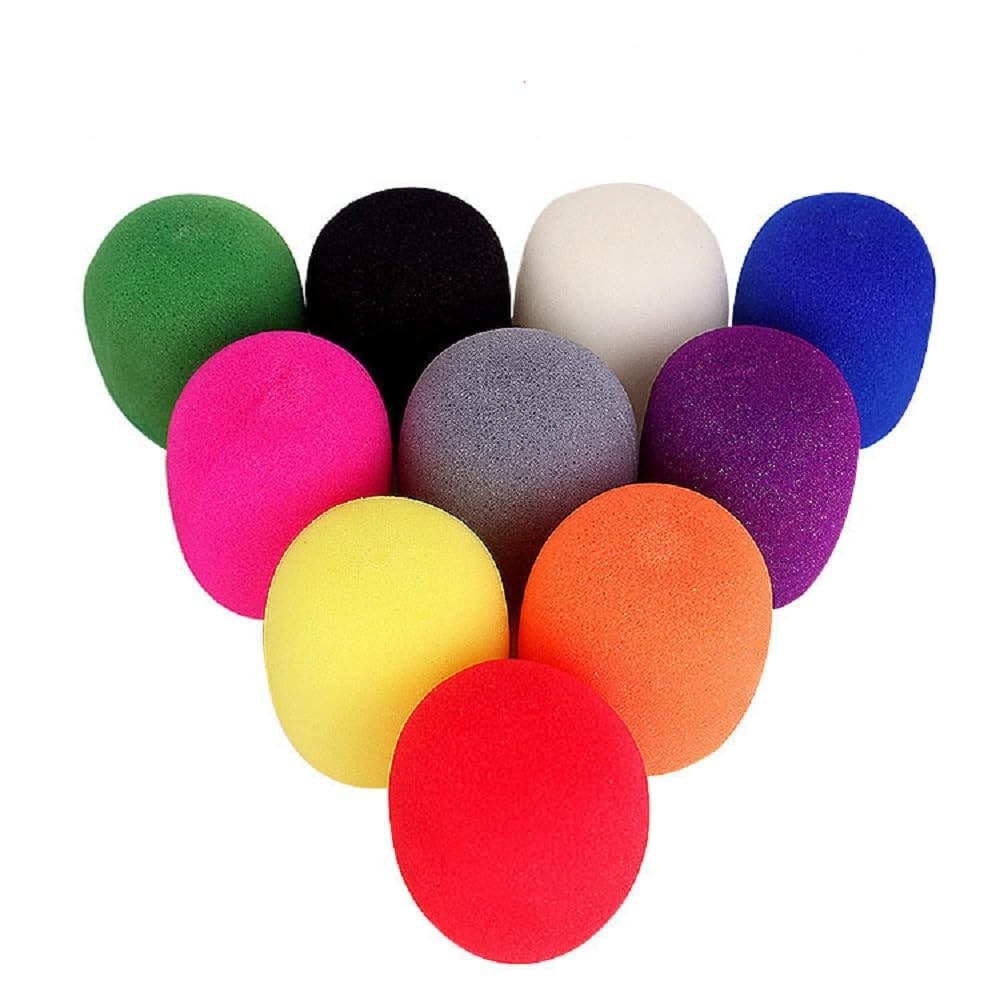 Yiasangly Microphone Cover, Thick Colorful Foam Mic colorful-10pieces
