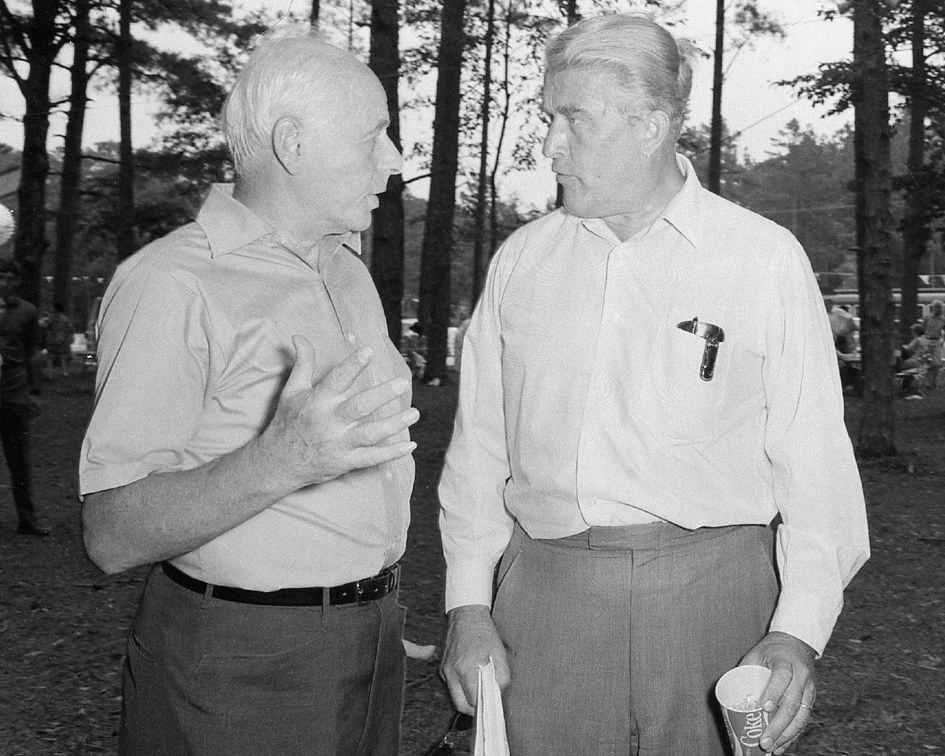 WERNHER VON BRAUN & EBERHARD REES DURING MARSHALL ANNIV 8X10 NASA PHOTO (DA-380)