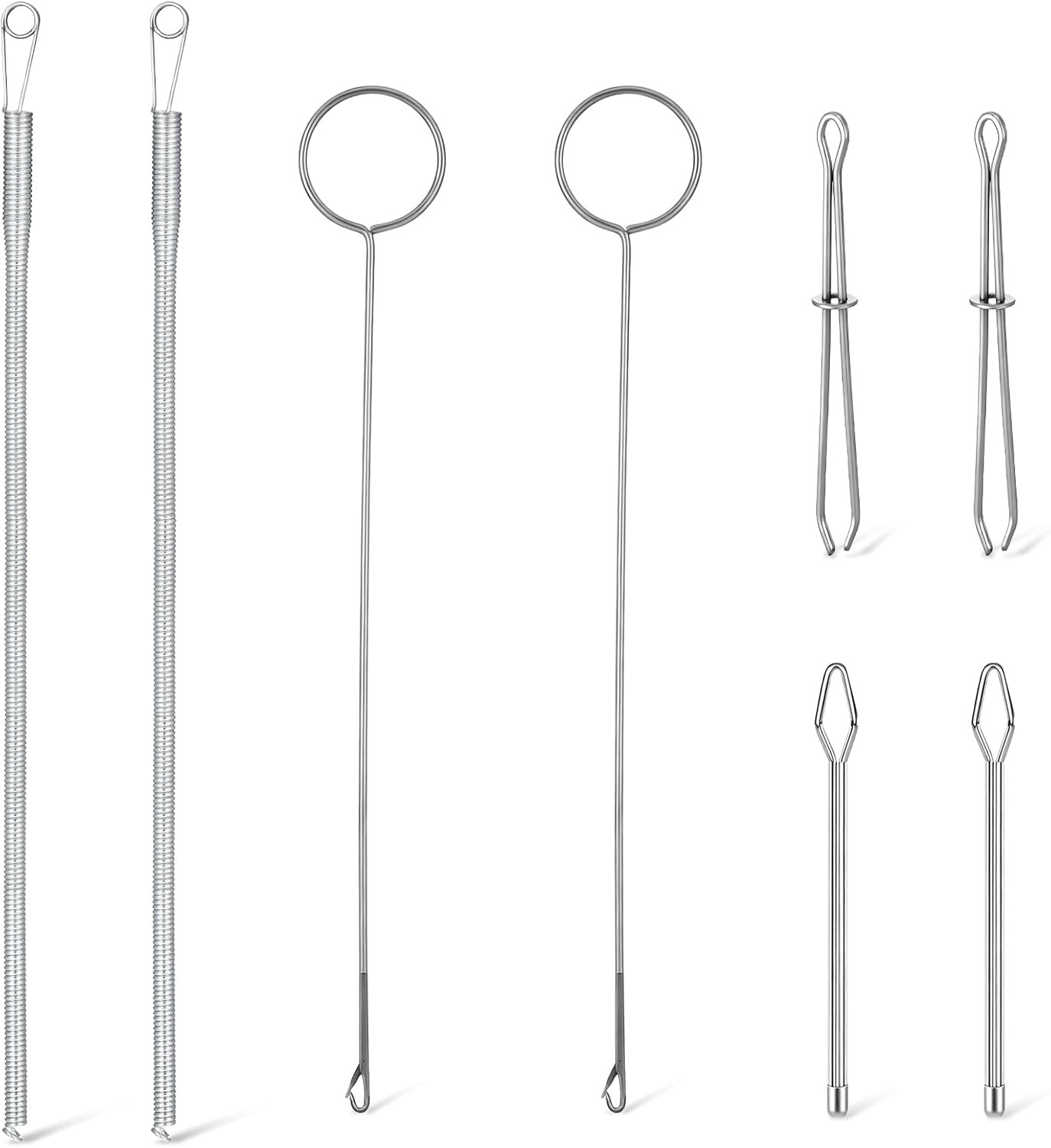 8 PCS Drawstring Threader Tool Set, Metal Drawstring Threader Tweezers Stainless