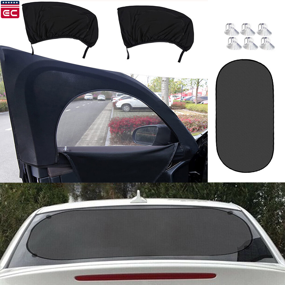 Car Front Side Rear Window Sun Shade Zipper Mesh Cover UV Protection Universal