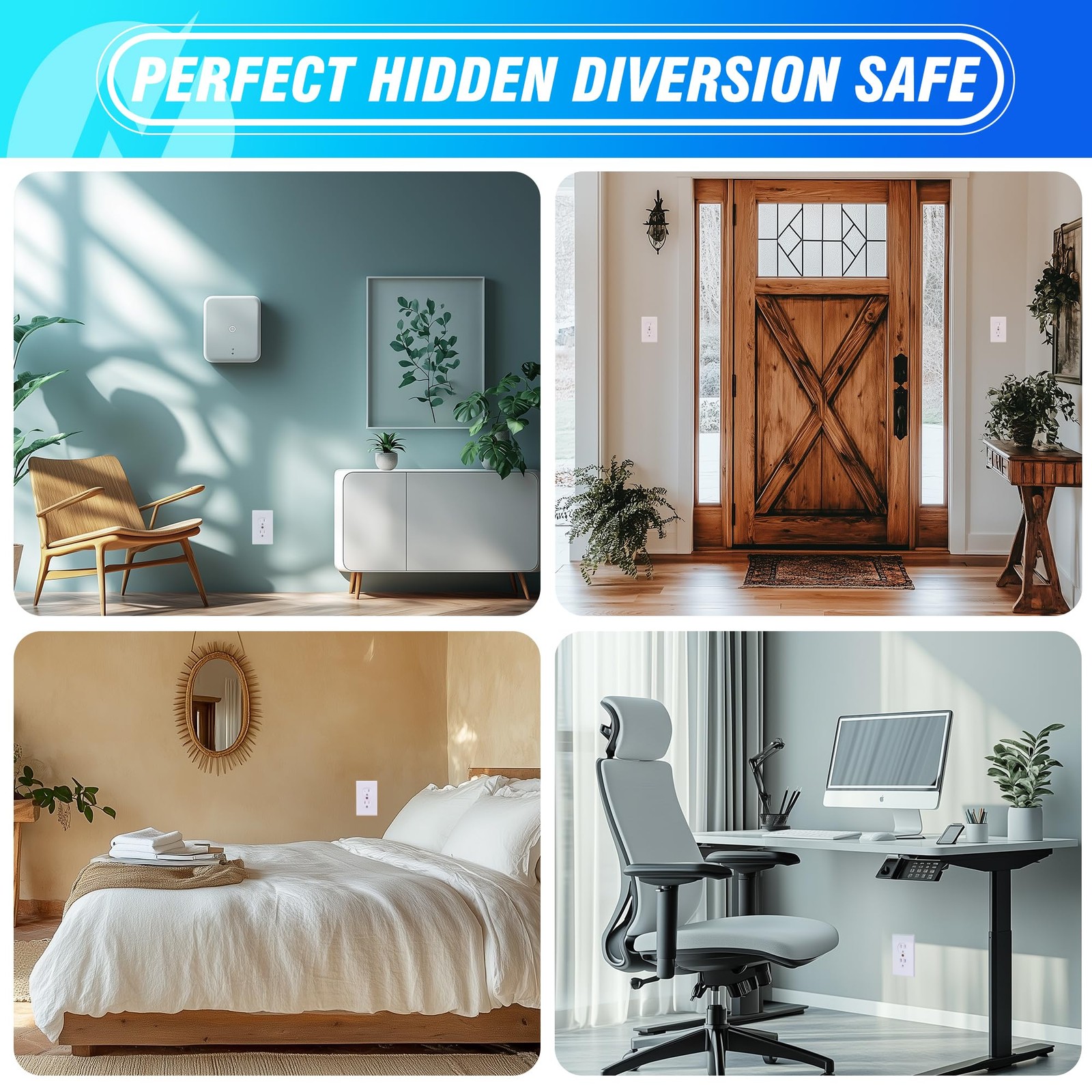 Wall Outlet Hidden Safe Polystyrene Wall Diversion Safe Easy Installation Hid...