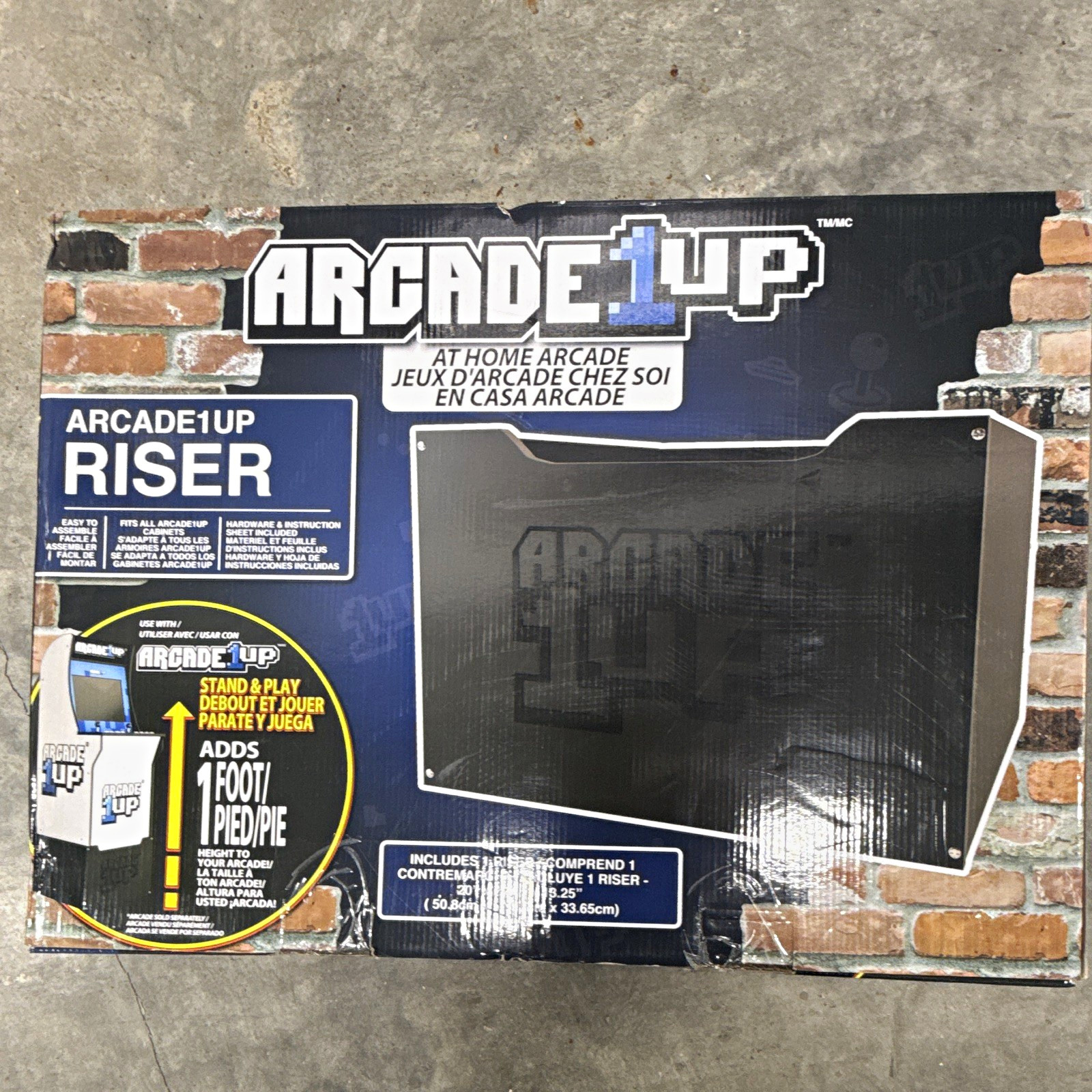 Arcade1Up Riser Stand for Arcade1Up Home Arcade Cabinet, Adds 1 Foot / 1 Pied