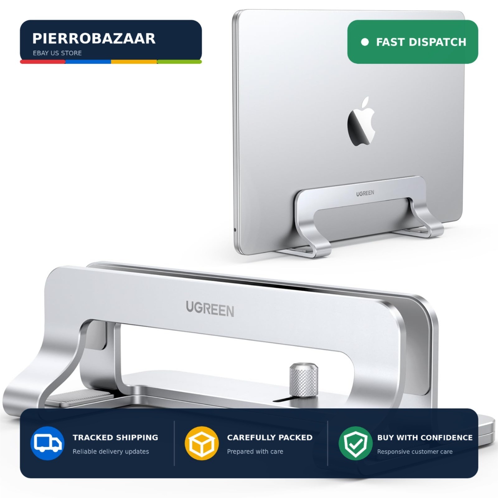 Vertical Laptop Stand Holder for MacBook Pro Air Adjustable Aluminum