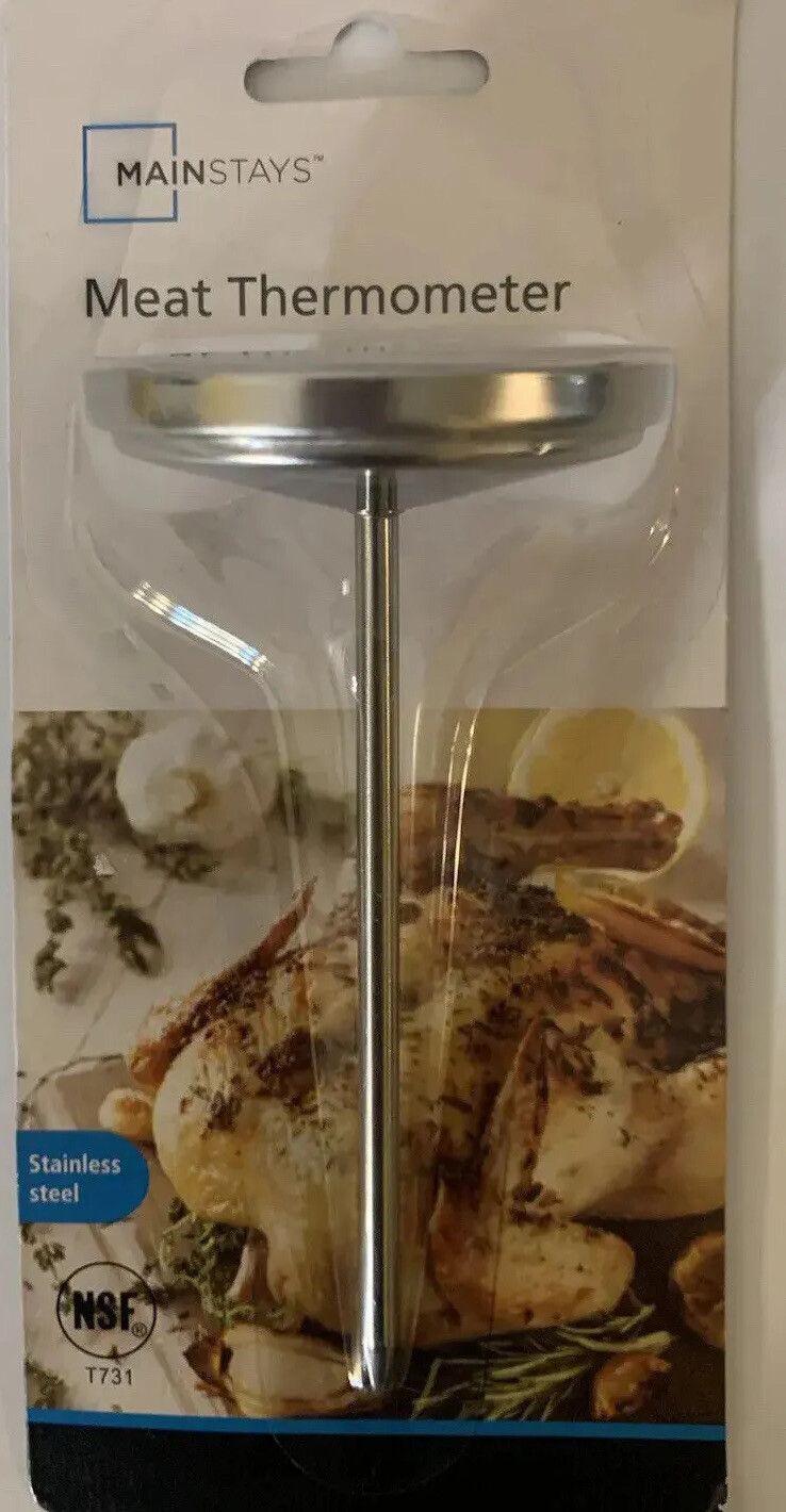 New Mainstay Meat Thermometer Stainless Steel T731 Oven Safe Dishwasher Safe