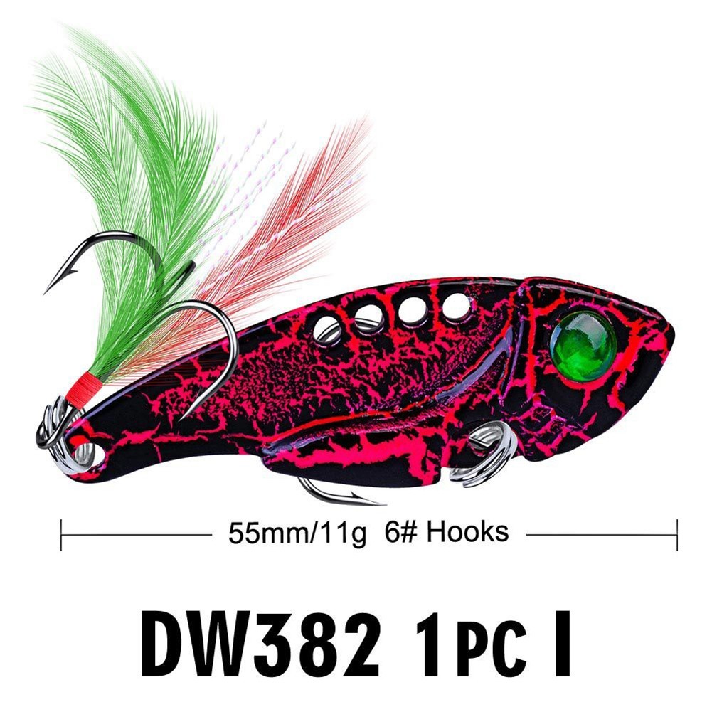 4 Color VIB Bass Fishing Lure Set 11 6cm Vibrating Bait Weighted for Deep Water