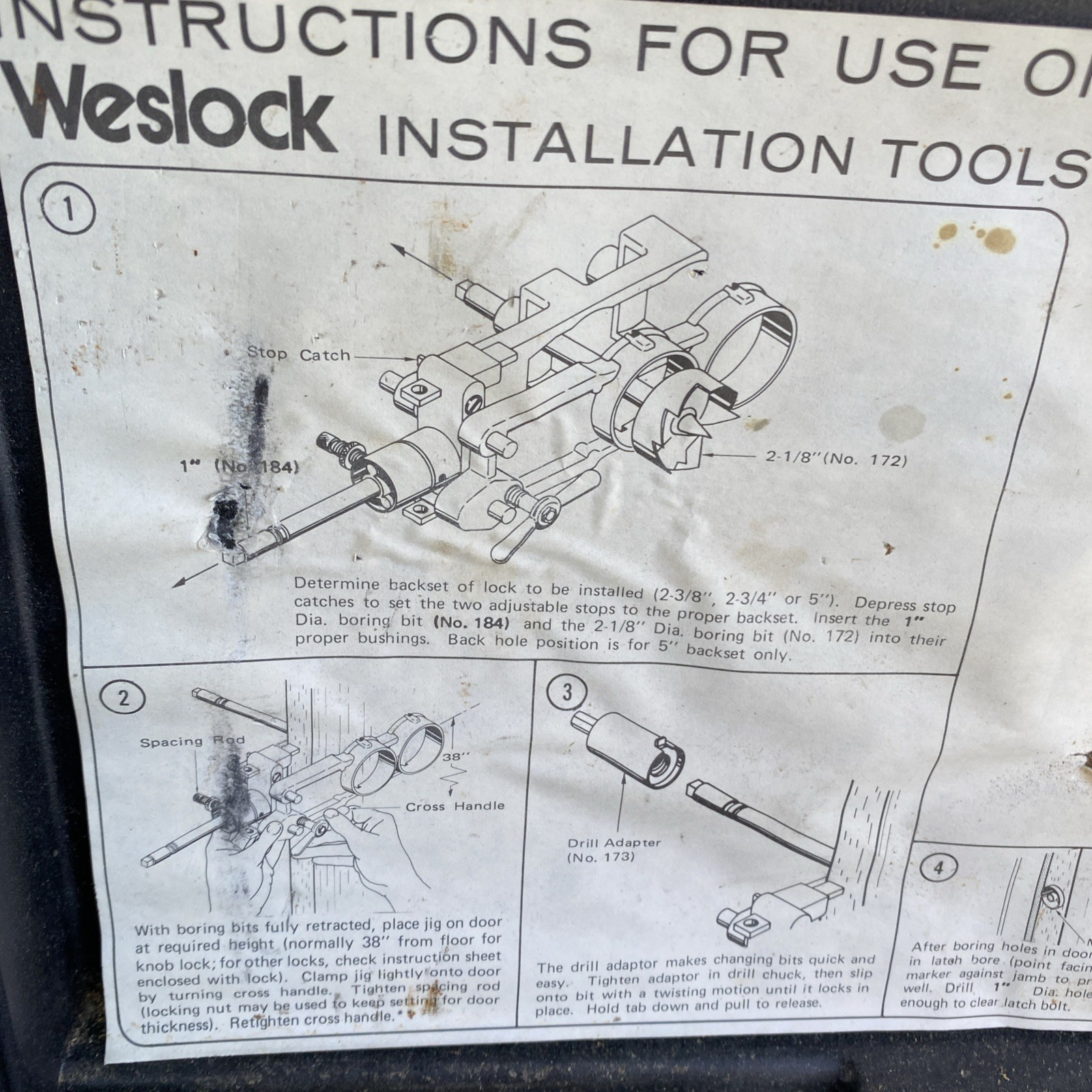 Weslock Door Lock Hole Jig Installation Boring Kit Extra Bits Nice