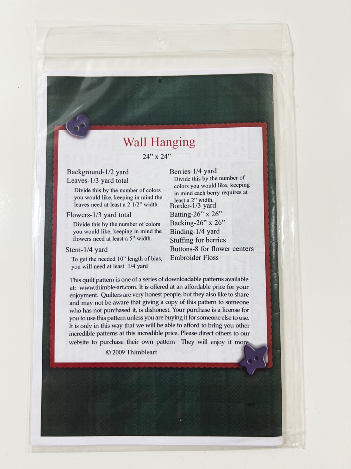 Quilt Patterns Thimble Art WELCOME WREATH (BRAND NEW)