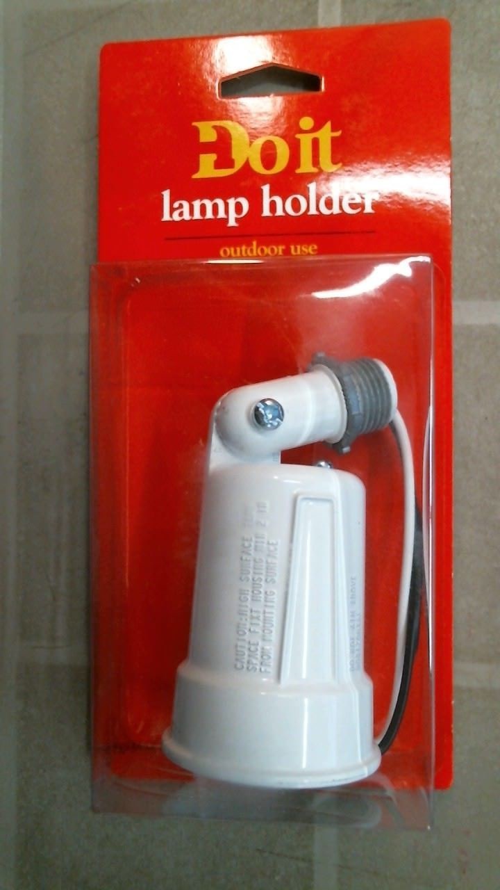 DoitBest 524484 Lamp Holder, White, Outdoor Use, FREE SHIP