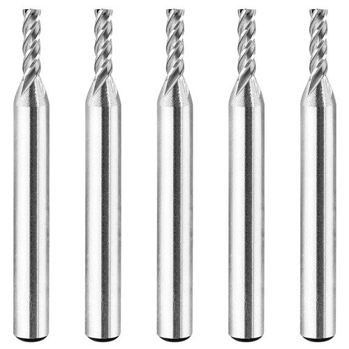 5 Pack 1/8" HSS 4-Flute End Mill 1/4" Shank CNC Bits | High Carbon 1/8 in