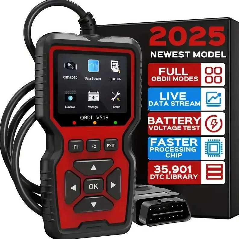 Professional OBD2 V519 Scanner - 2026 Upgraded OBDII + CAN Code Reader