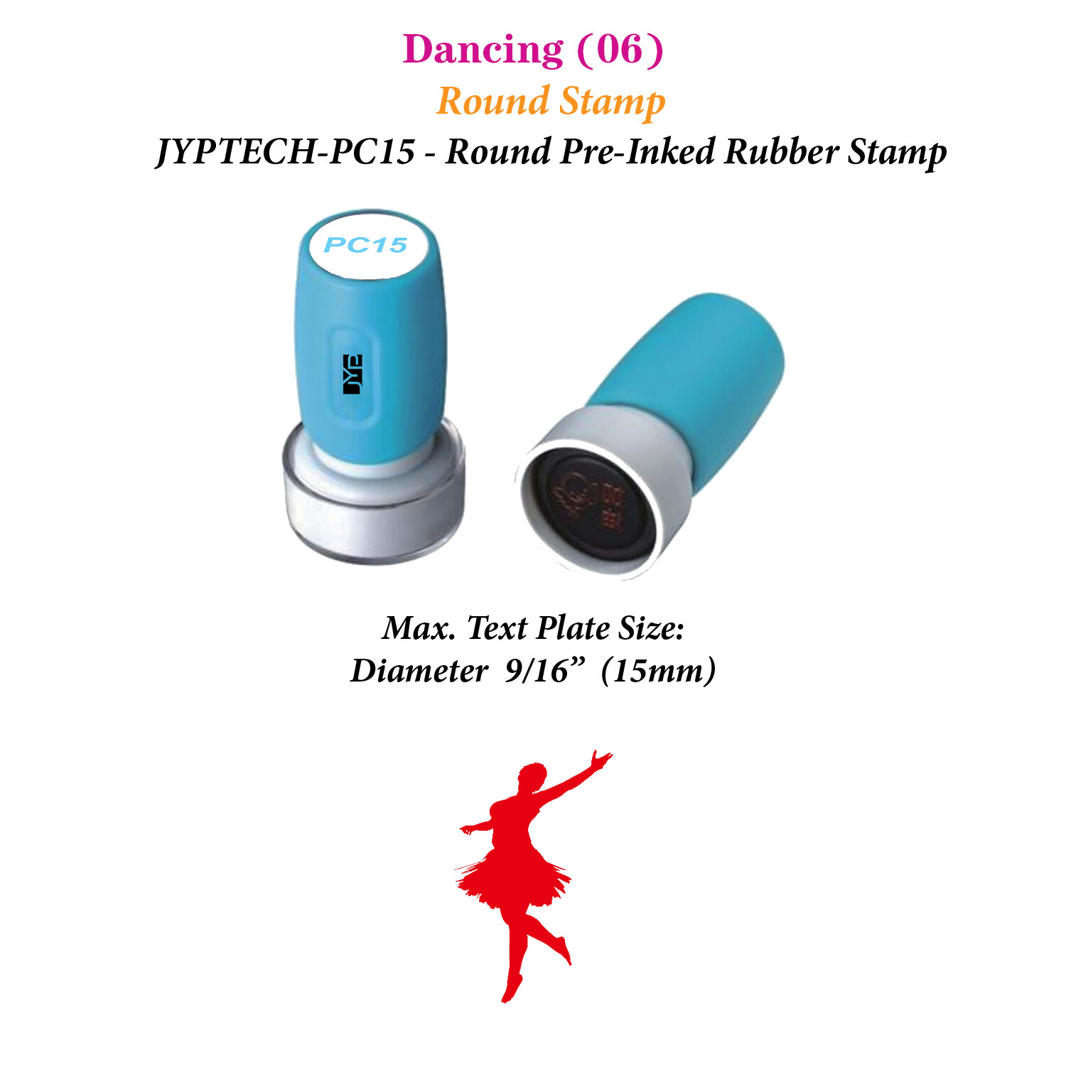 Dancing (06) Roeacher Stamp JYP PC15 Pre-Inked Rubber Stamp