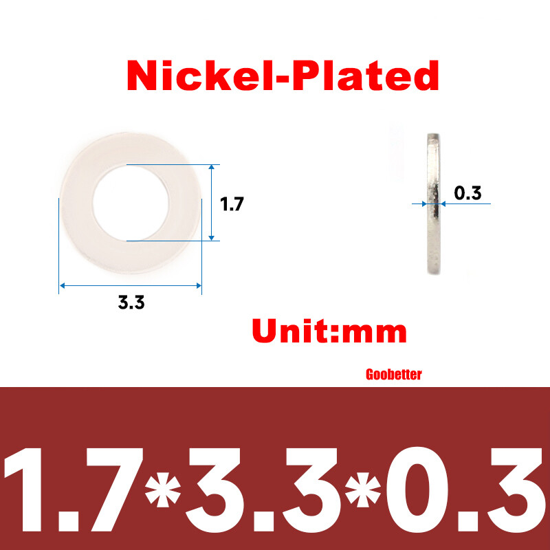 M1.4 M1.5 M1.6 M1.7 M2~M6 Carbon Steel Flat Washers Metal Small Gaskets Spacer