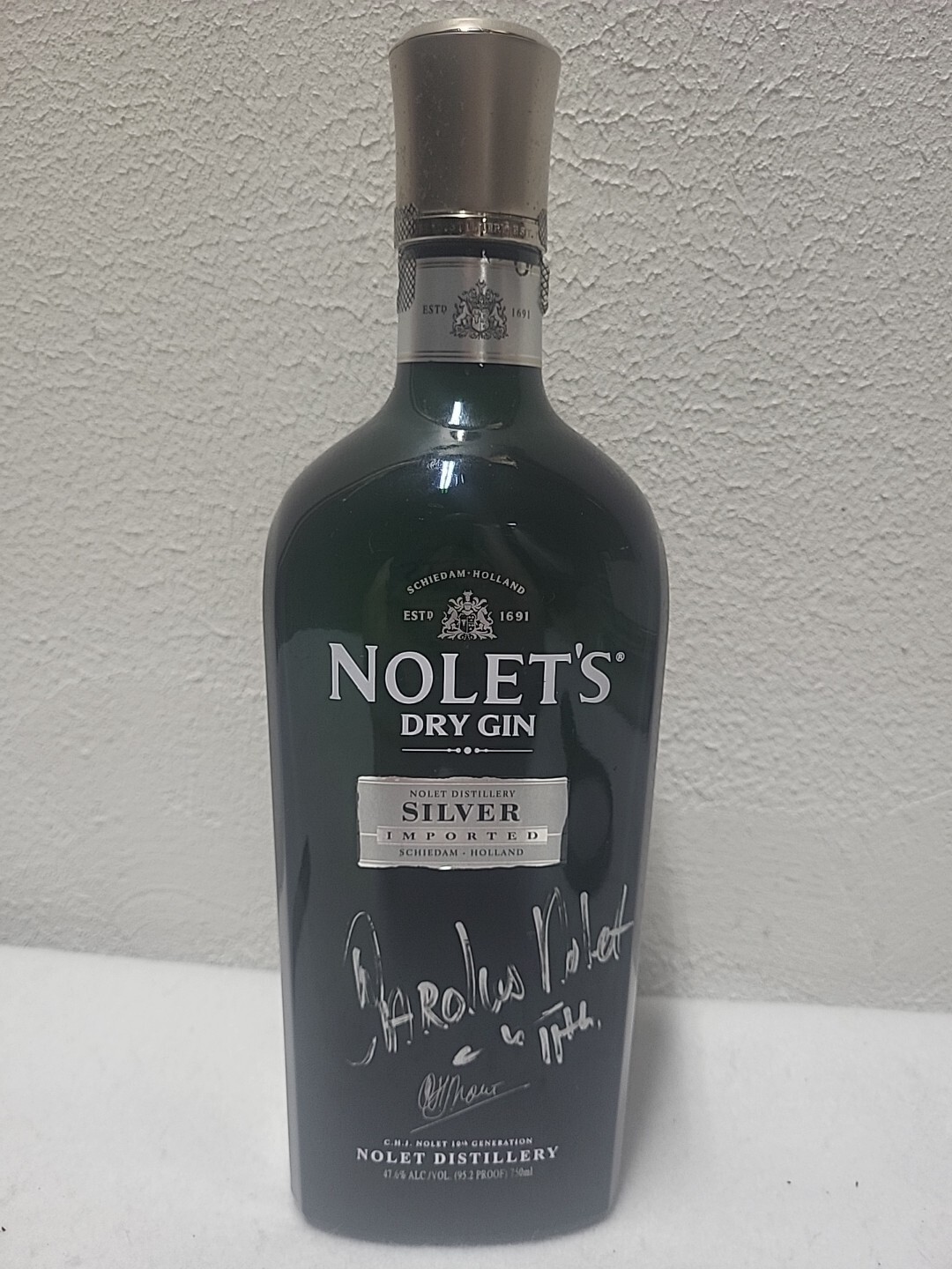 Vtg Nolet Gin Bottle Decanter SIGNED CATHERINE NOLET GRANDDAUGHTER