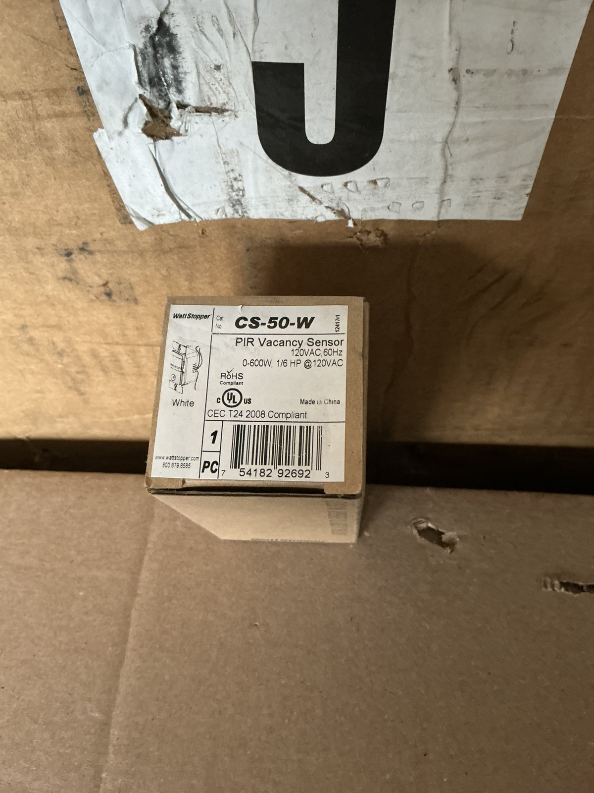 CS-50-W Legrand Wattstopper PIR Vacancy Sensor