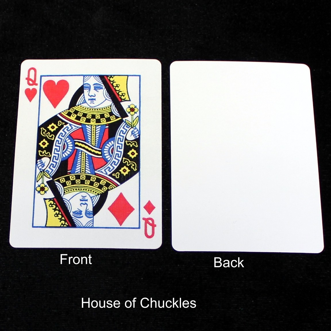 Queen of Hearts / Diamonds - Mis-Indexed, Bicycle Printed Gaff Card, Blank
