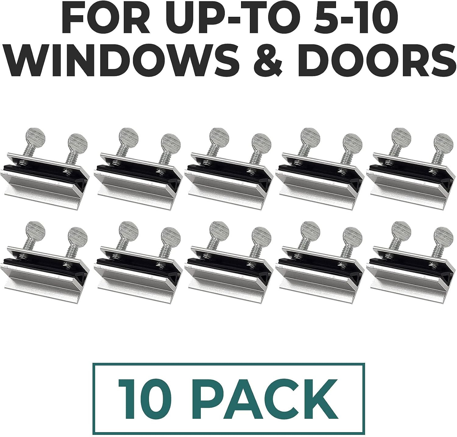 Window Locks, 10 Pack for Vertical and Horizontal Windows, Sliding Window Locks,
