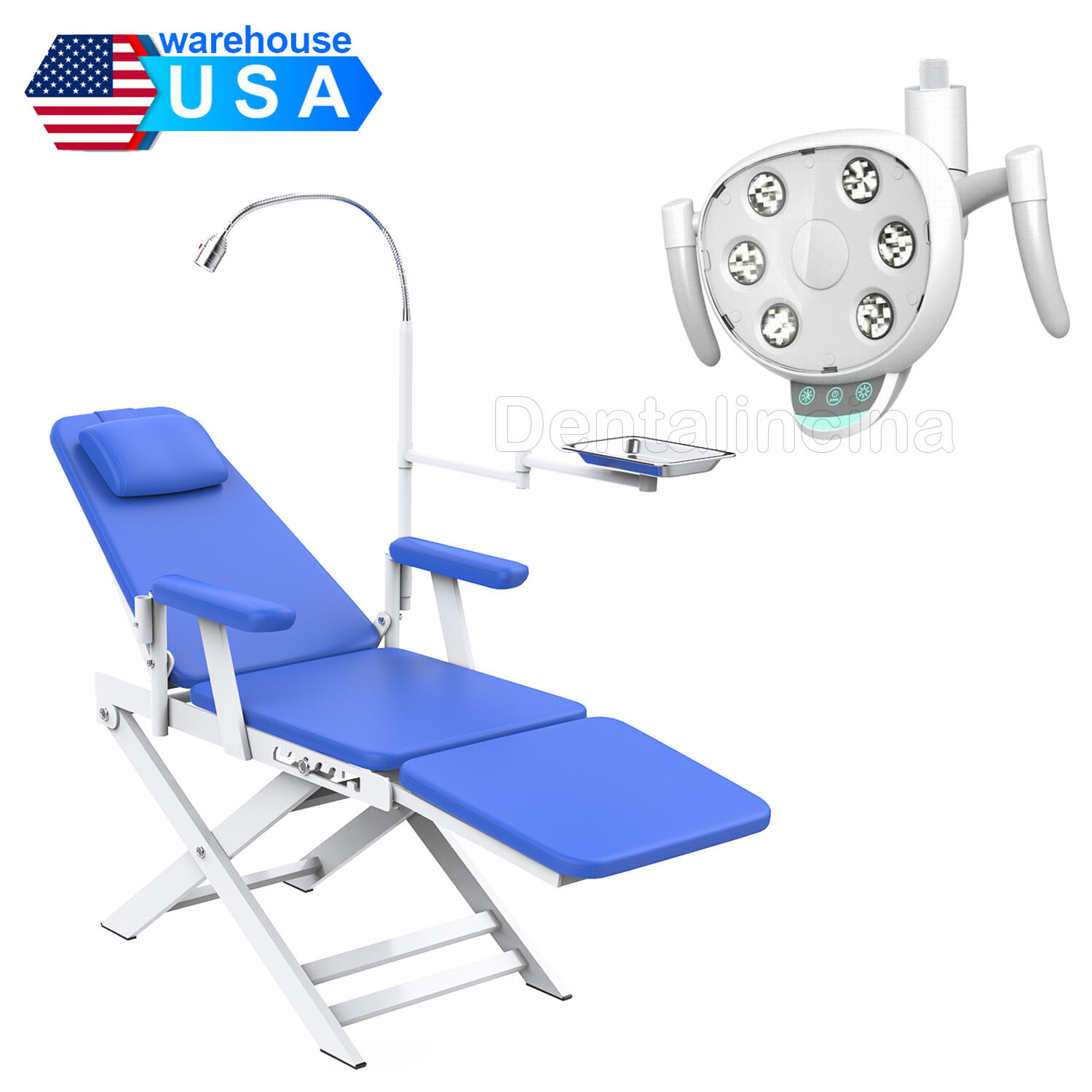 Dental Portable Mobile Chair LED Light Folding Chair 4 Hole /oral inductive lamp
