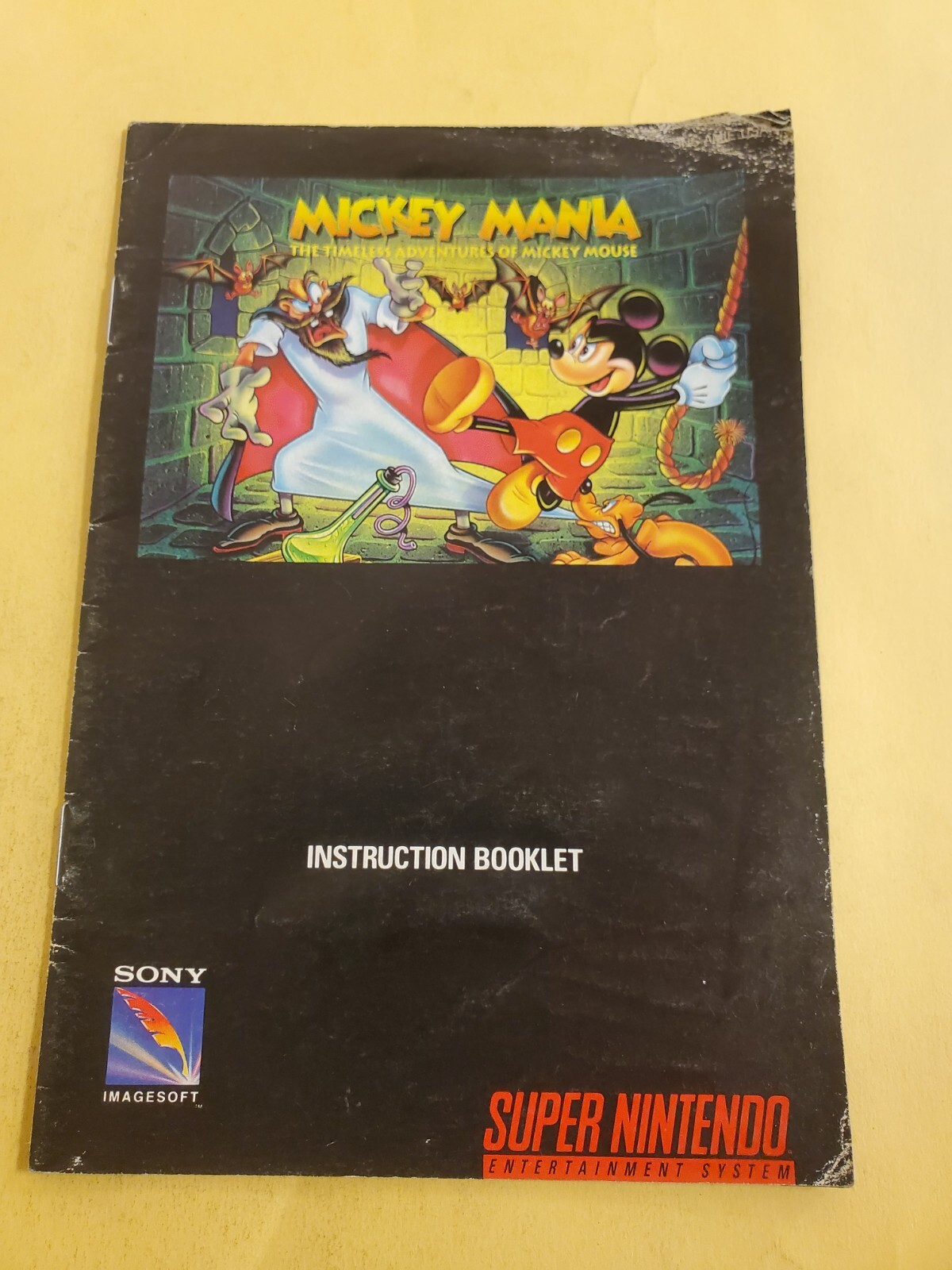Mickey Mania Instruction Booklet ONLY Super Nintendo 1991 Mickey Mouse