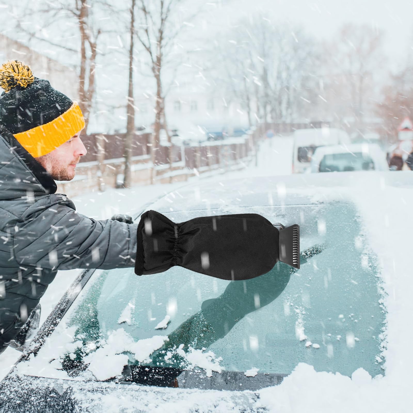 Ice Scraper Car with Glove, Reusable Ice Scraper with Glove, S...