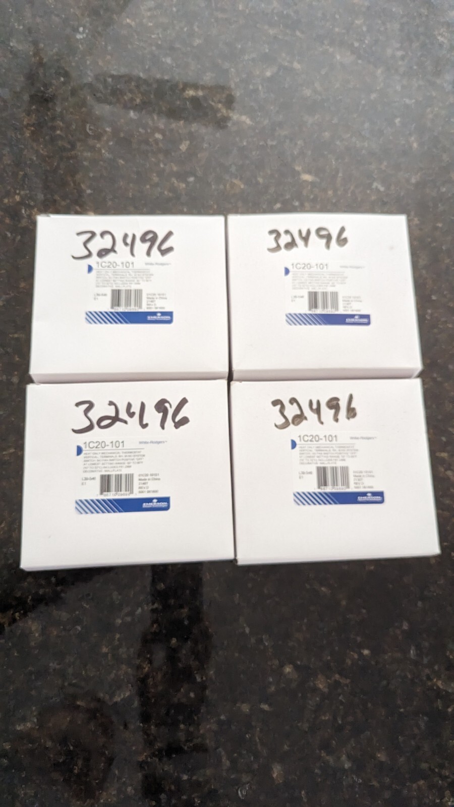 Lot of (4) Brand New White-Rodgers 1C20-101 Wall Thermostats - White
