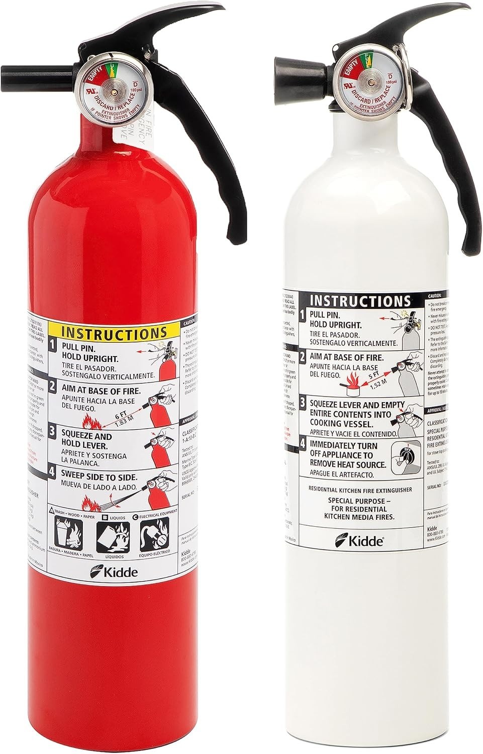 Essential Kitchen Fire Extinguishers: 2 Pack with Wall Mount Brackets Included