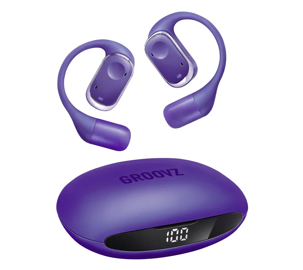 GROOVZ Open-Ear True Wireless Bluetooth Headphones Charging Case - PURPLE