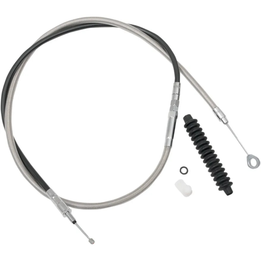 Drag Stainless 70" Long Plus + 8" Longer Clutch Cable for Harley 08-13 FLH/T