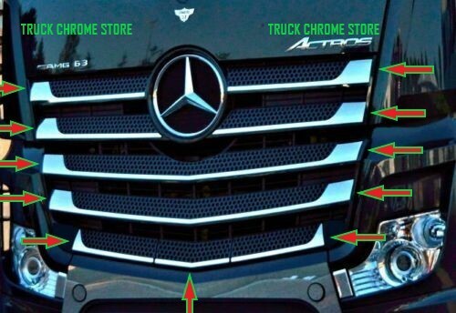 ACTROS 1845  MP4/MP5  GRILL CHROME    Stainless  Steel   1 SET.   Fits  Mercedes
